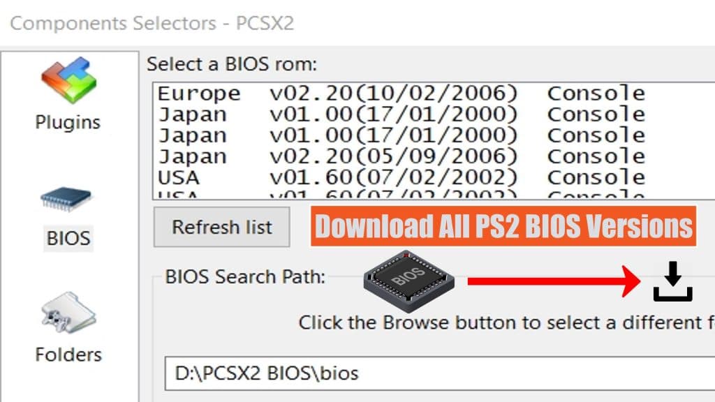 ps2 bios rom for pcsx2