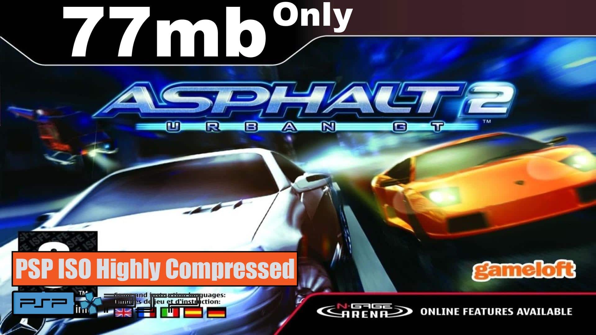 Asphalt Urban GT 2 PSP ISO Highly Compressed