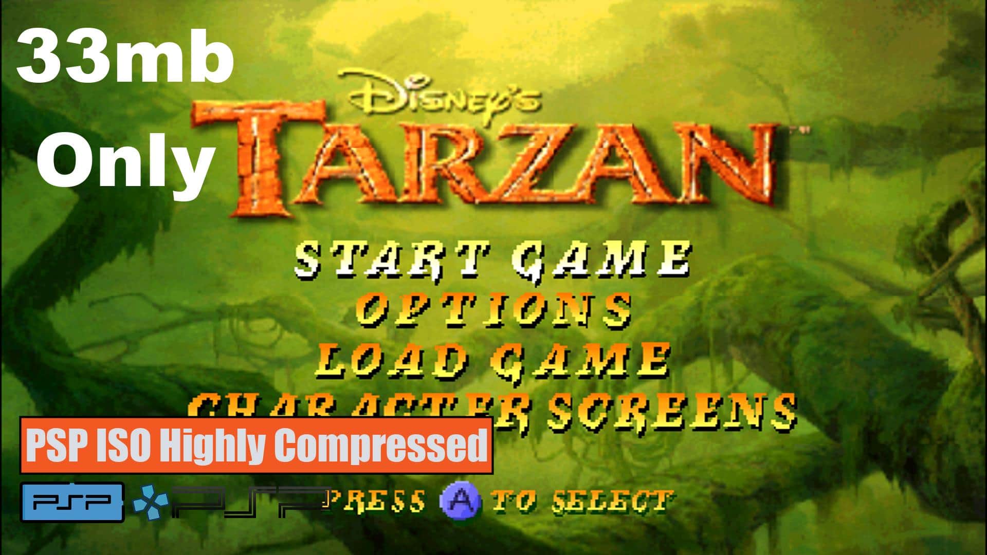 Disney Tarzan PSP ISO Highly Compressed