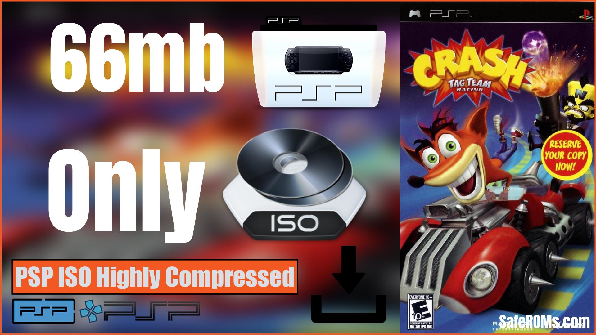 Crash Tag Team Racing PSP ISO Compressed (66mb) SafeROMs