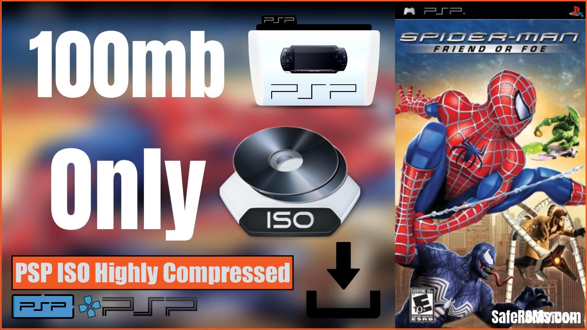 Spider-Man Friend or Foe (100mb) PSP ISO Highly Compressed Download