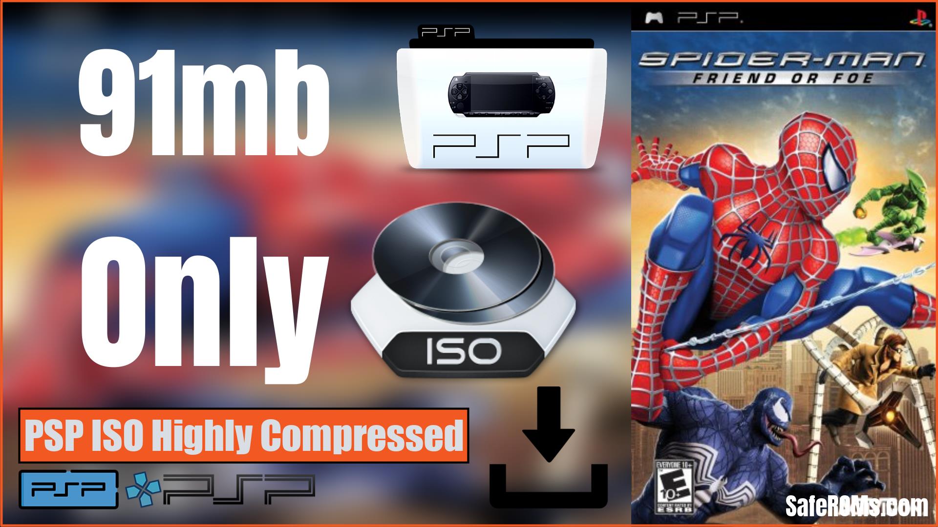 Spider-Man Friend or Foe (91mb) PSP ISO Highly Compressed Download