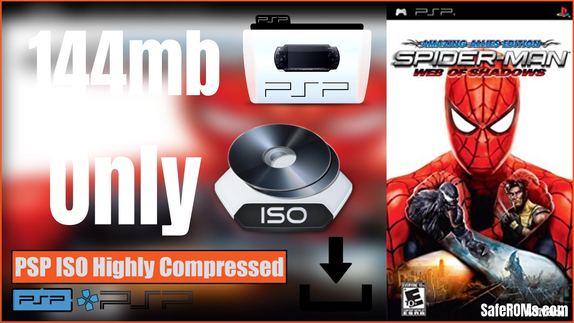 Spider-Man Web of Shadows PSP ISO Highly Compressed Download